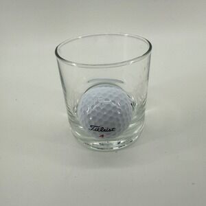 Titleist Golf Ball Whiskey Glass Bar Shot Glass Novelty Golf Gift